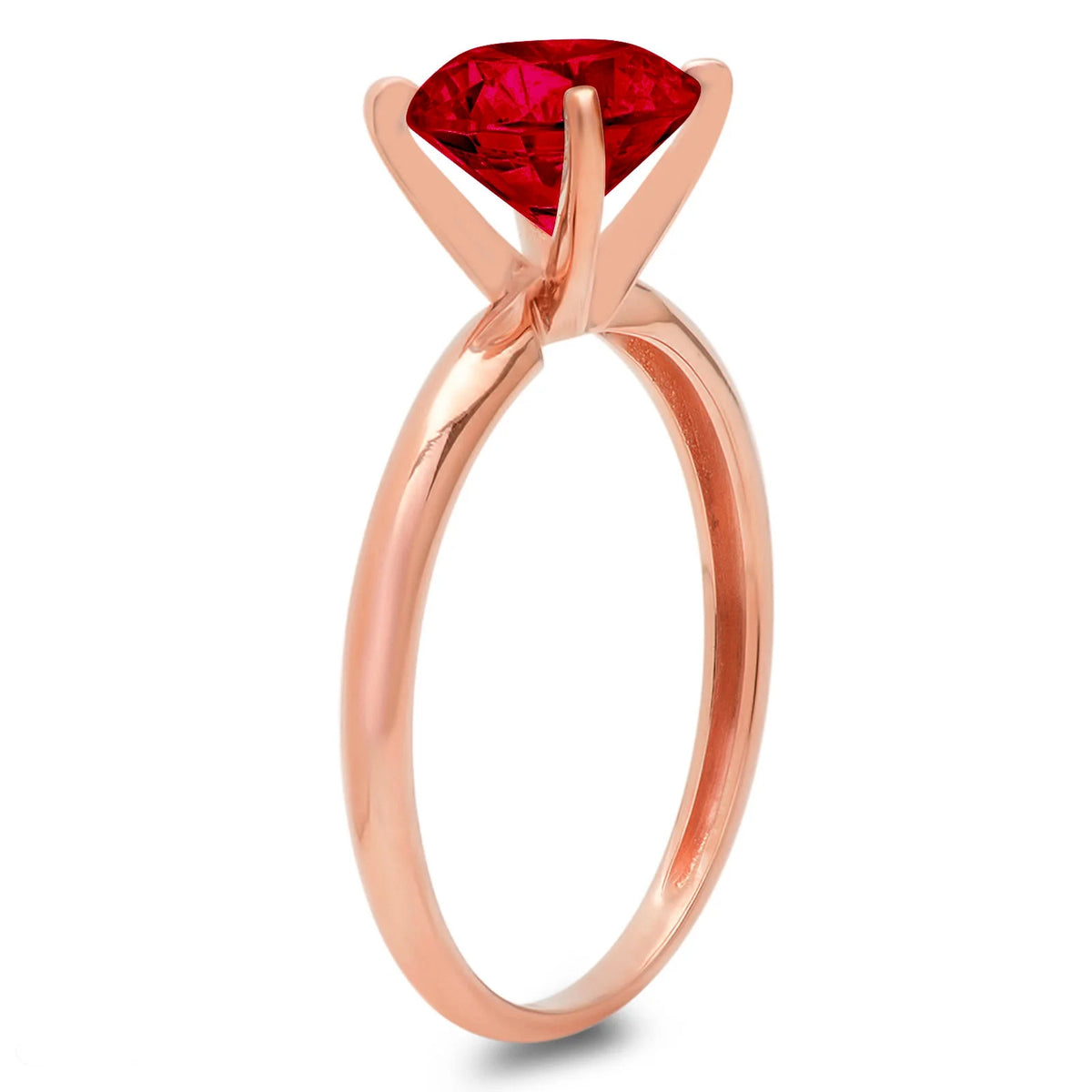 Red Natural Garnet Solitaire Ring Y62601