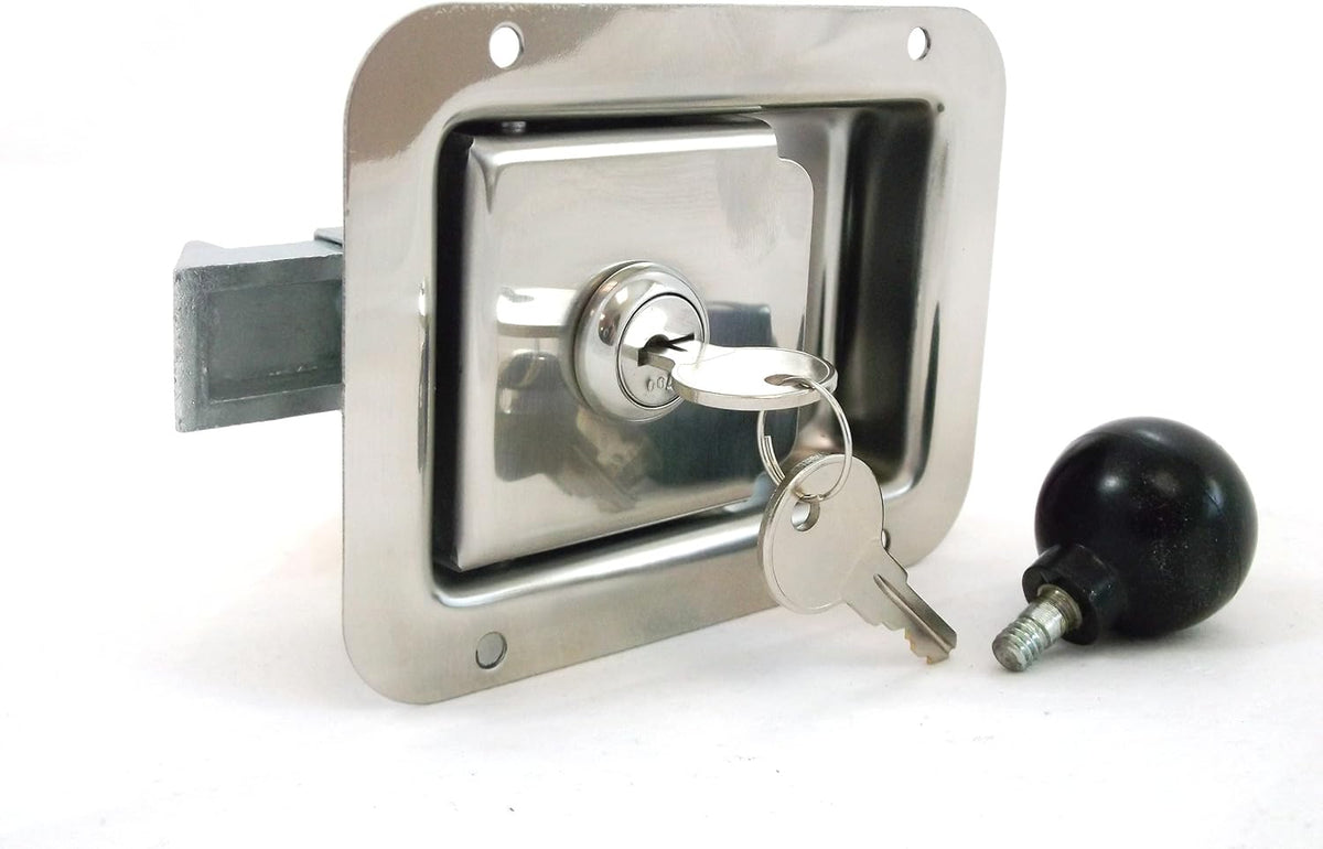 4 Pack Stainless Steel Locking Door Latch with Interior Safety Release F9574