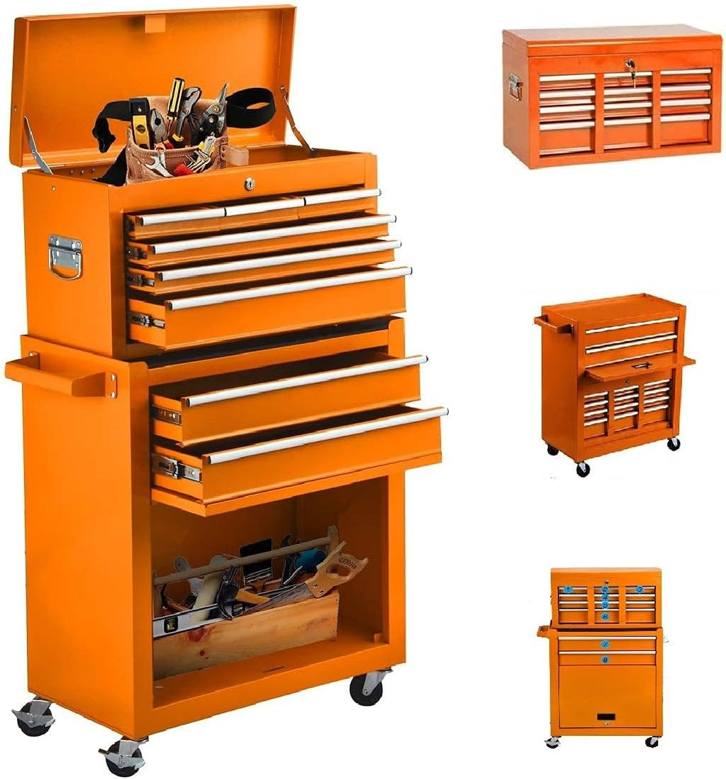 Blue 8-Drawer Rolling Tool Chest with Lockable Drawers P41696