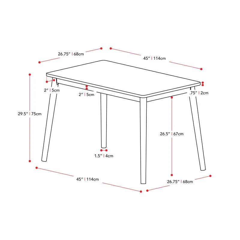 Warm Walnut Wood Dining Table with Splayed Legs A61469