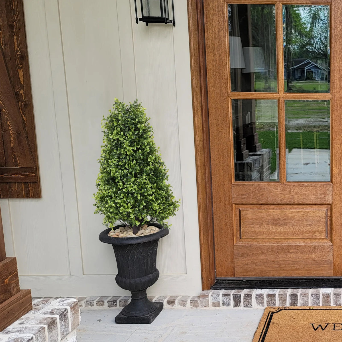 Artificial Topiary Trees 2 Pack 30 Inch Faux Boxwood I4867
