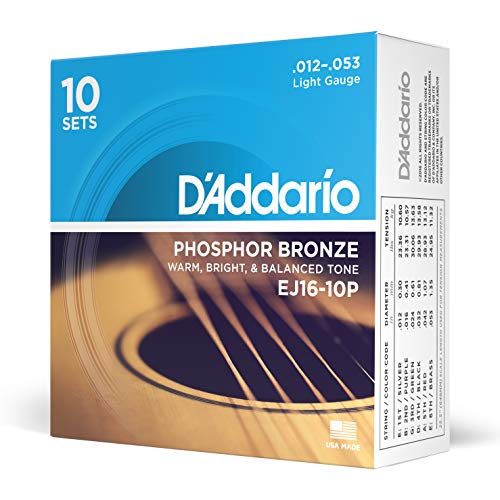 Phosphor Bronze Acoustic Guitar Strings 12-53 Light 3-Pack G5468