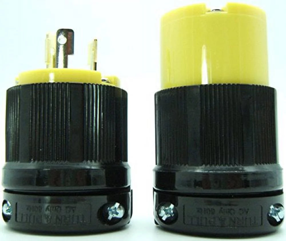 20 Amp Plug & Connector Set Black Industrial Grade O829977