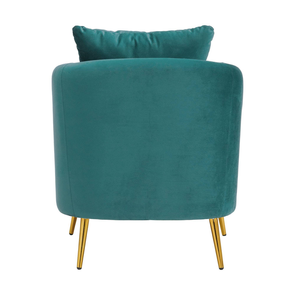 Marine Blue Accent Chair with Gold Legs K7219