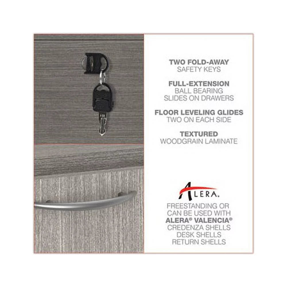 Full Pedestal File 2 Legal/Letter-Size File Drawers Gray A809