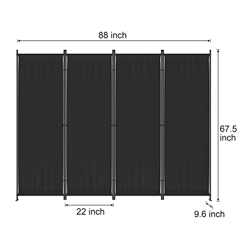 Black 4 Panel Folding Room Divider T920
