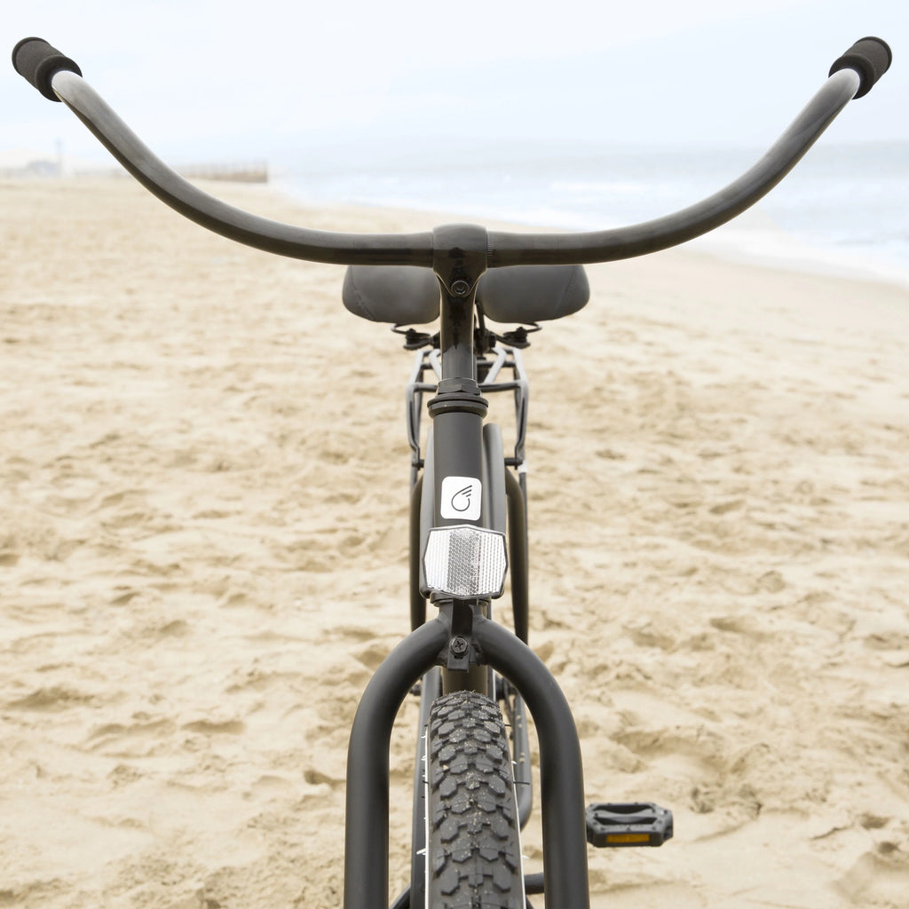 Matte Black Single Speed Beach Cruiser Bicycle with Rear Rack V91722
