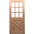 Rustic Knotty Alder 9-Lite Clear Glass Unfinished Wood Front Door Slab G3701