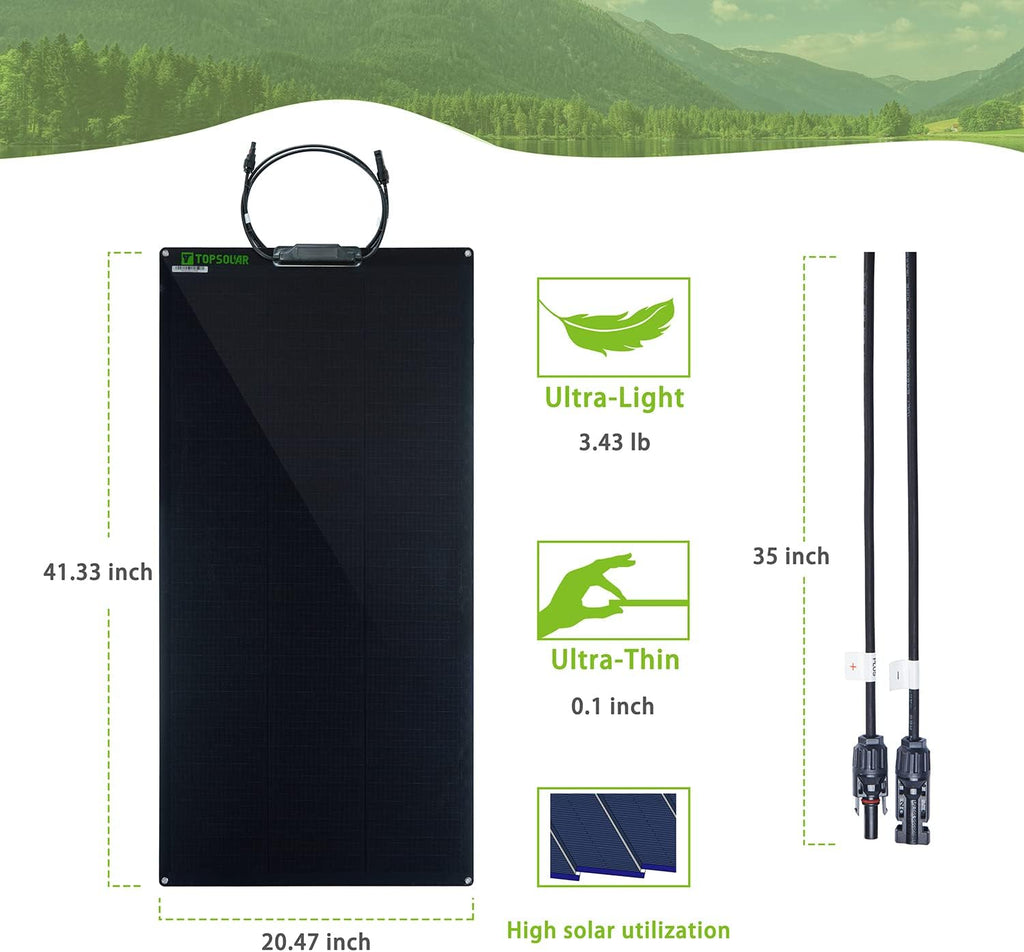 Flexible Monocrystalline Solar Panel 100W 24V/12V K256396