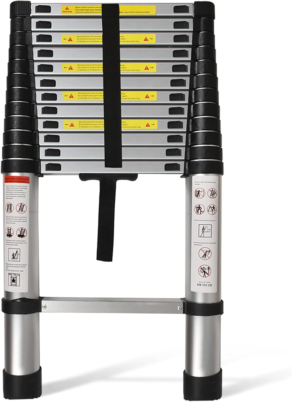 Telescoping Extension Ladder 14.5 FT, Folding Aluminum Ladder, 330 LB Capacity B289