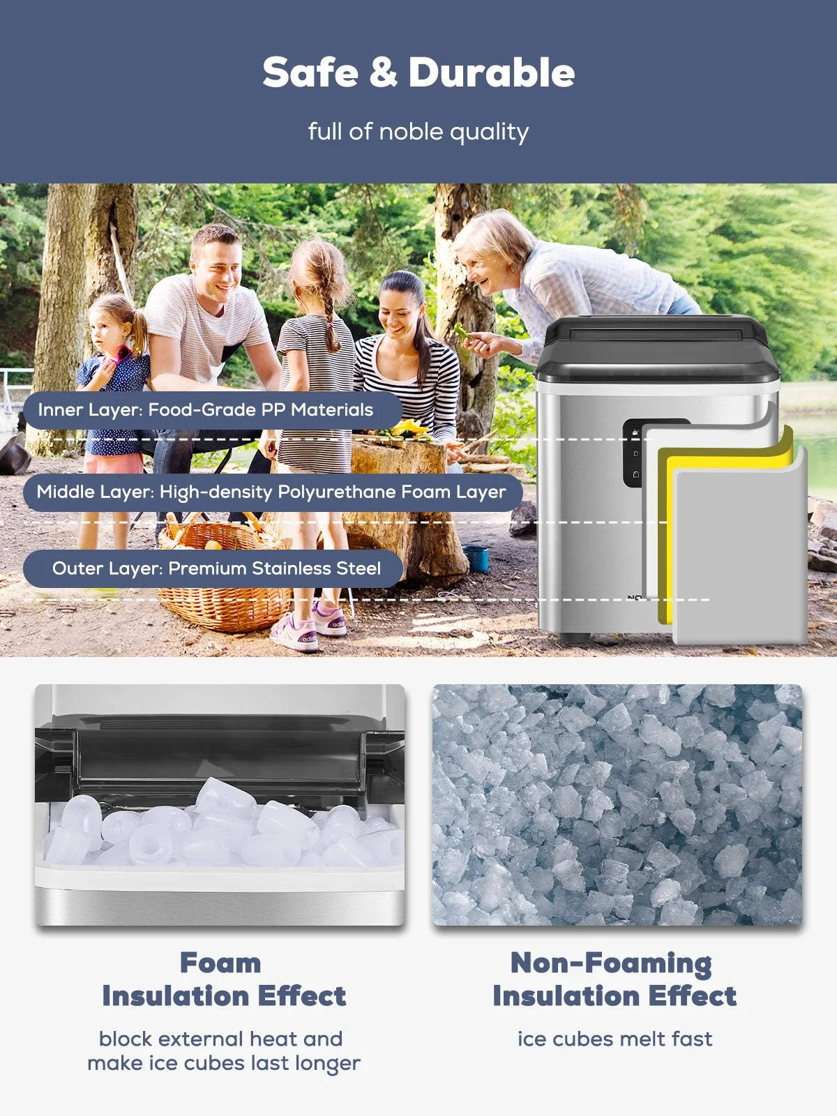 Countertop Ice Maker 28lbs in 24h Stainless Steel U53300