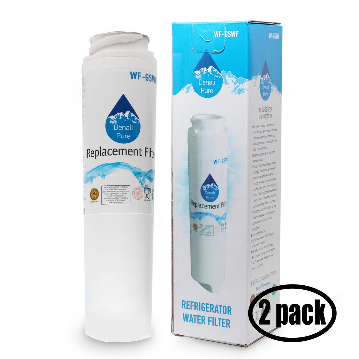2-Pack Refrigerator Water Filter Cartridge G427