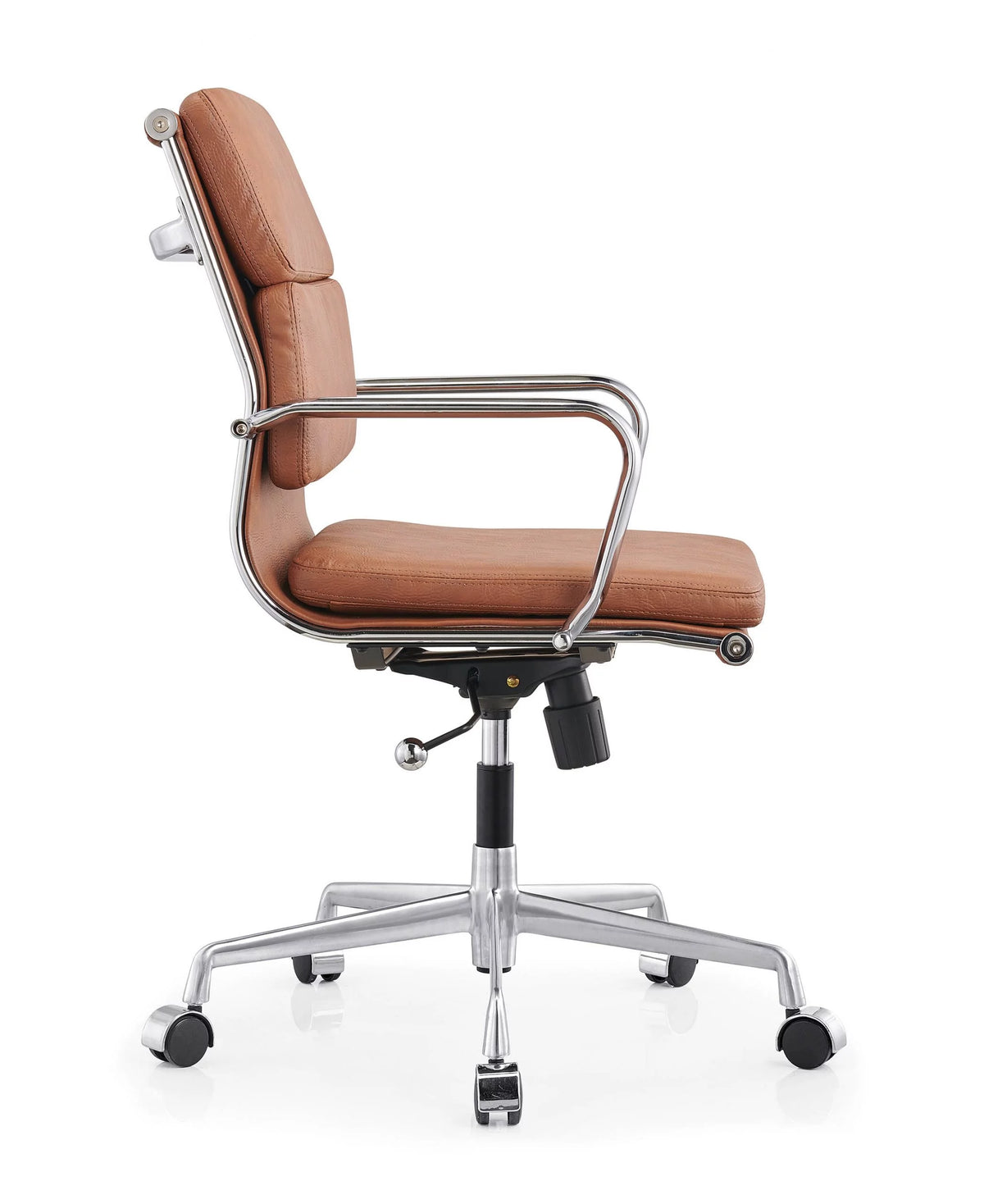 Brown Leather Adjustable Swivel Office Chair Y16522
