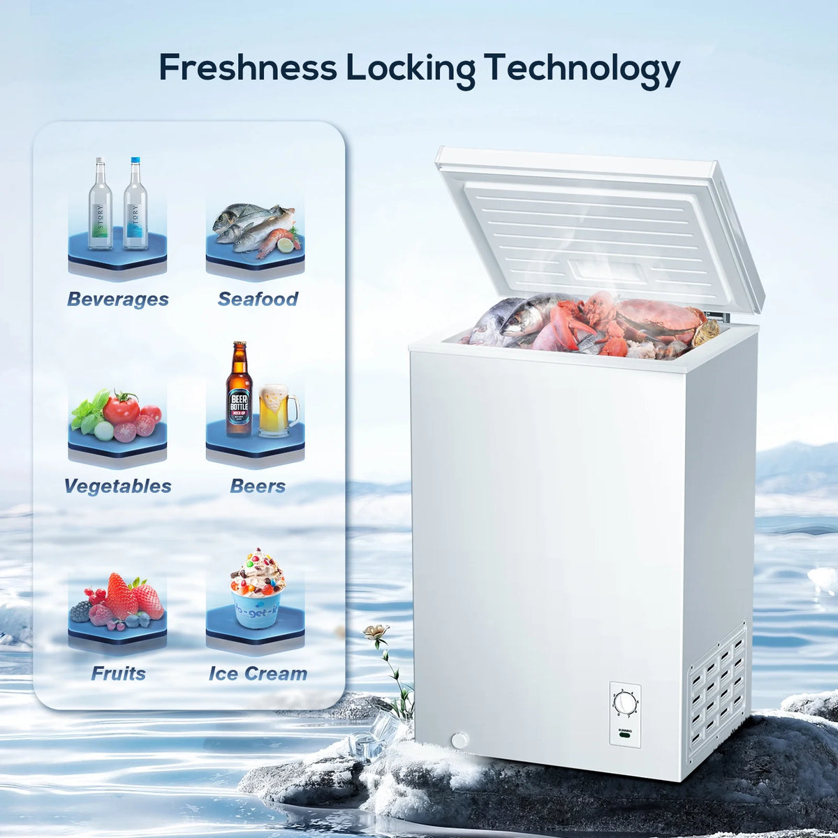 2.7 Cubic Feet White Chest Freezer F46165