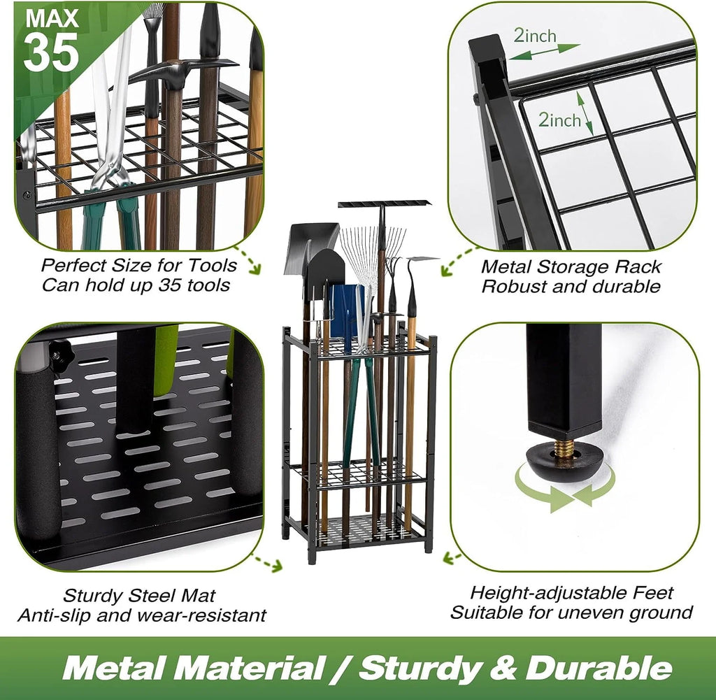 Garden Tool Organizer, Yard Tool Tower Rack W3804