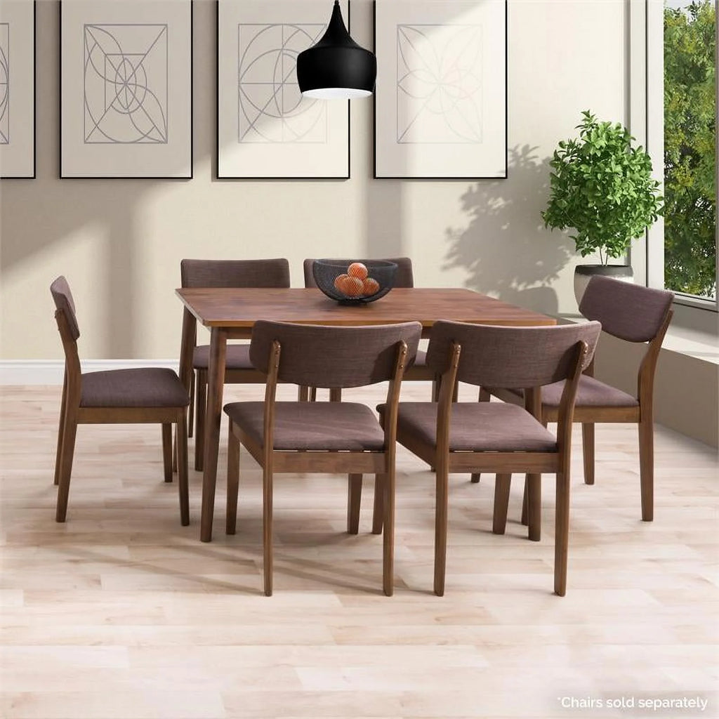 Warm Walnut Wood Dining Table with Splayed Legs A61469