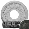 11 7/8 inchod x 3 5/8 inchid x 7/8 inchp Hand-Painted Ceiling Medallion F5037