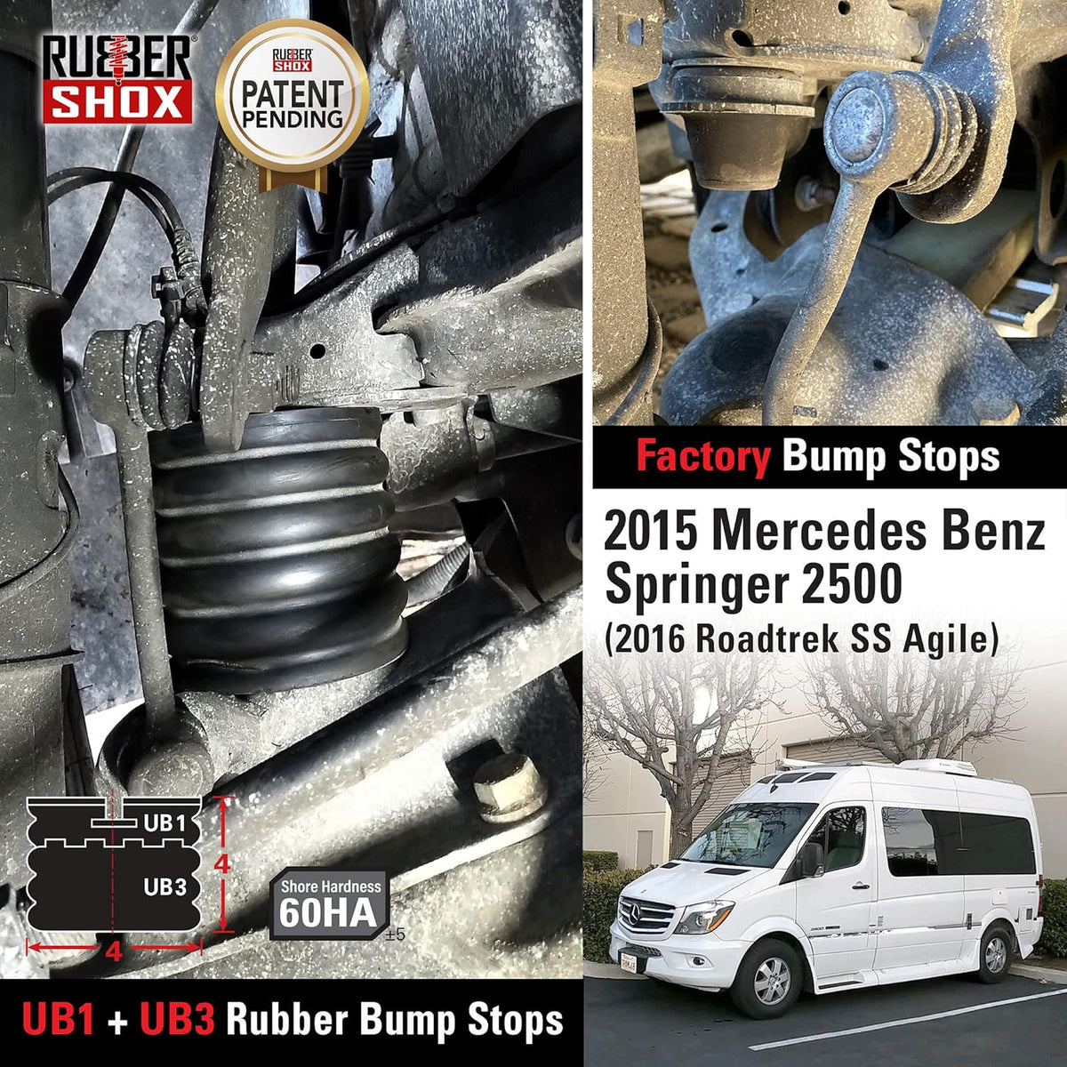 Rubber Bump Stop for Truck and RV Suspension, 3 Sizes, 2 pcs Q75016