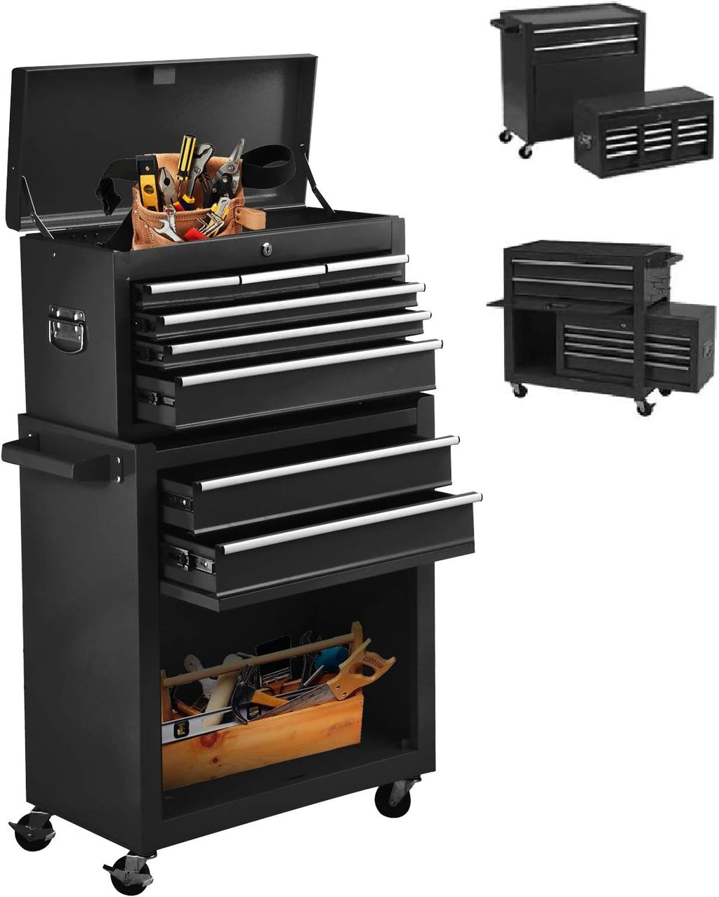Blue 8-Drawer Rolling Tool Chest with Lockable Drawers P41696