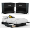 3-Piece Set with 2-Drawer Storage Platform Bed and 2 Nightstands E4282