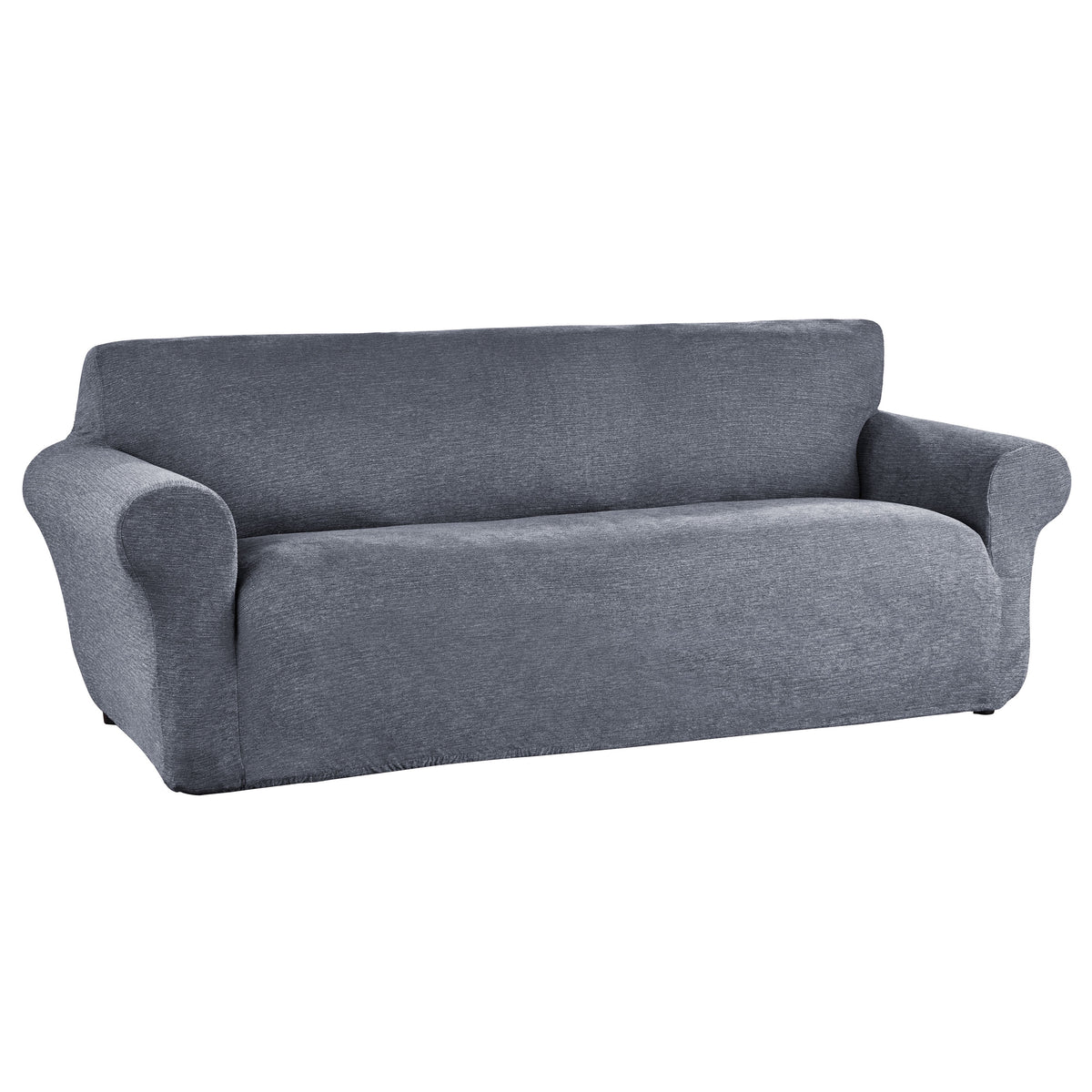 Blue Chenille Stretch-to-Fit Sofa Slipcover Z1279