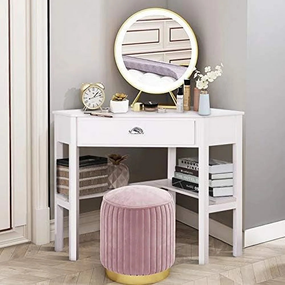Brown Corner Desk with Drawer R522