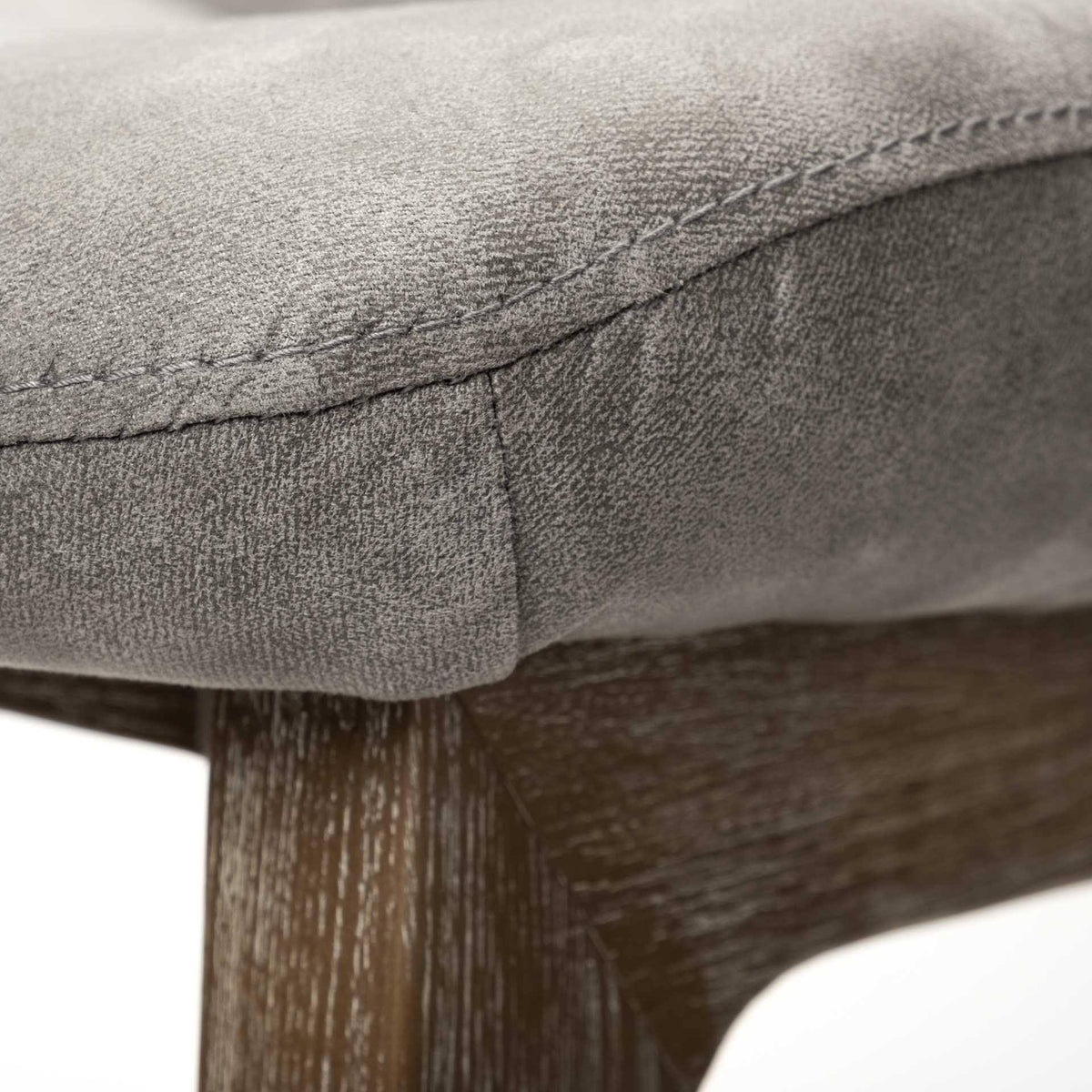 Grey Fabric Dining Chair with Medium Brown Wood Base L9810