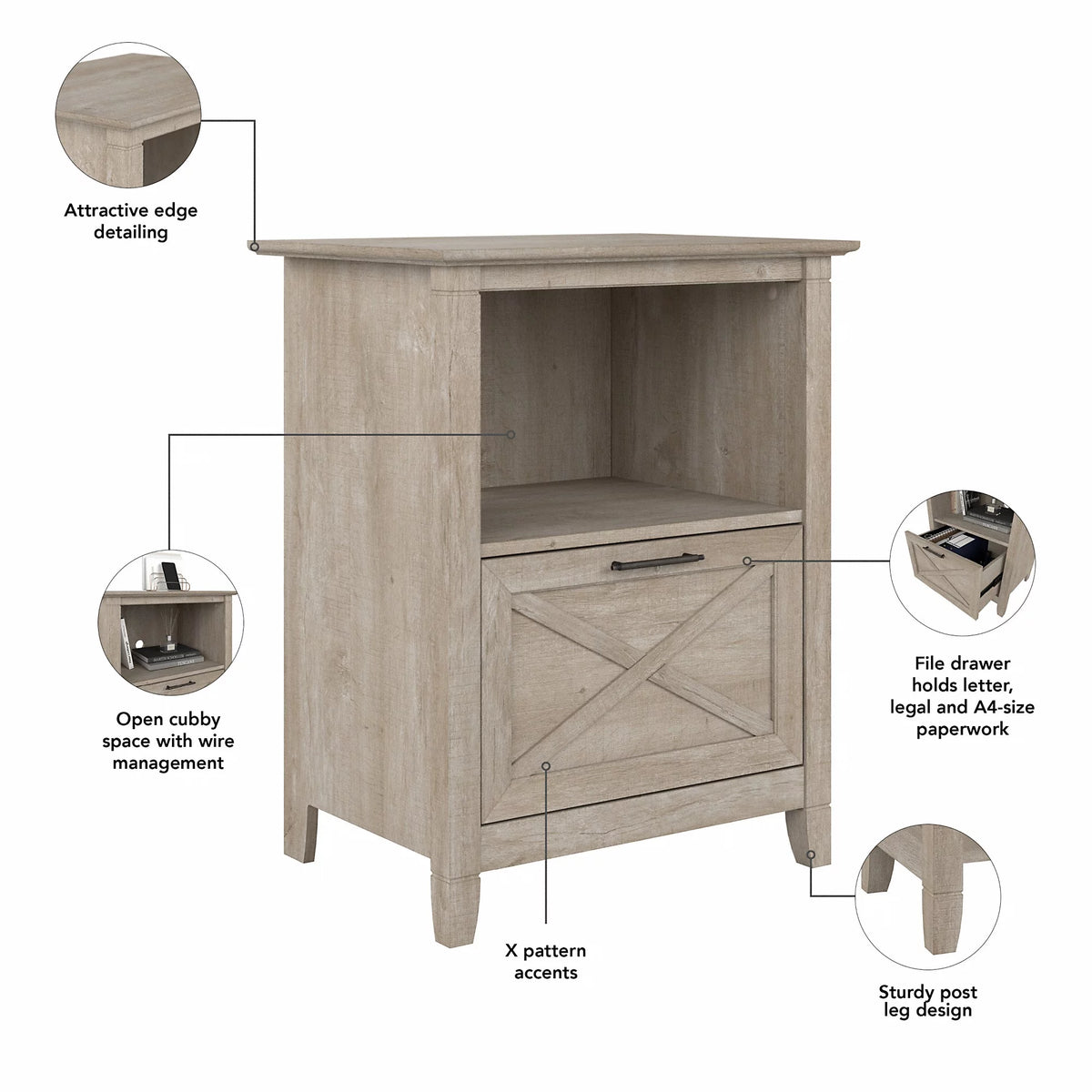 Washed Gray End Table T963