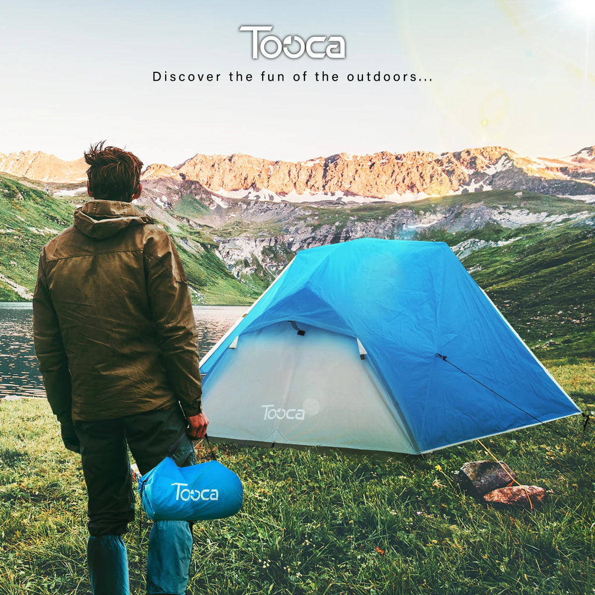 2-3 Person Waterproof Pop Up Camping Tent with Sun Shade H792394