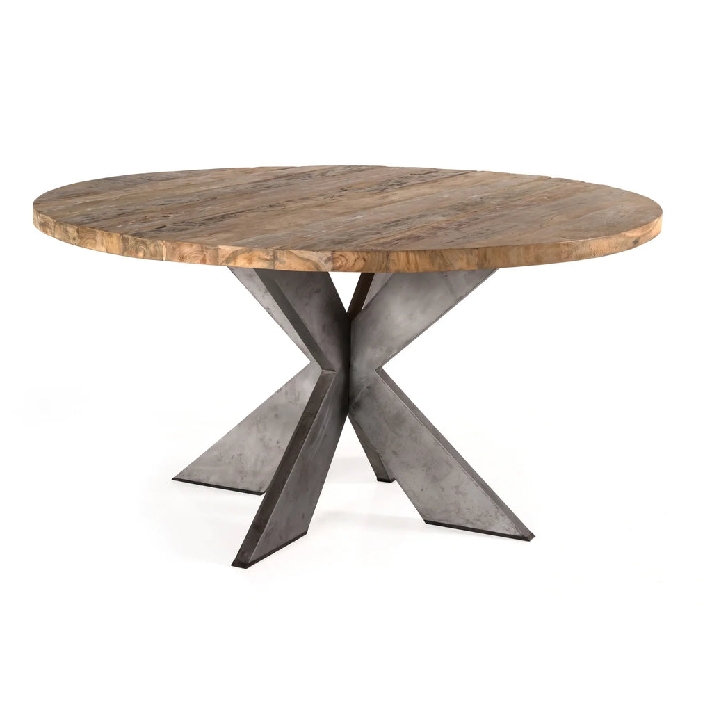 Round Recycled Teak Wood Dining Table T7652