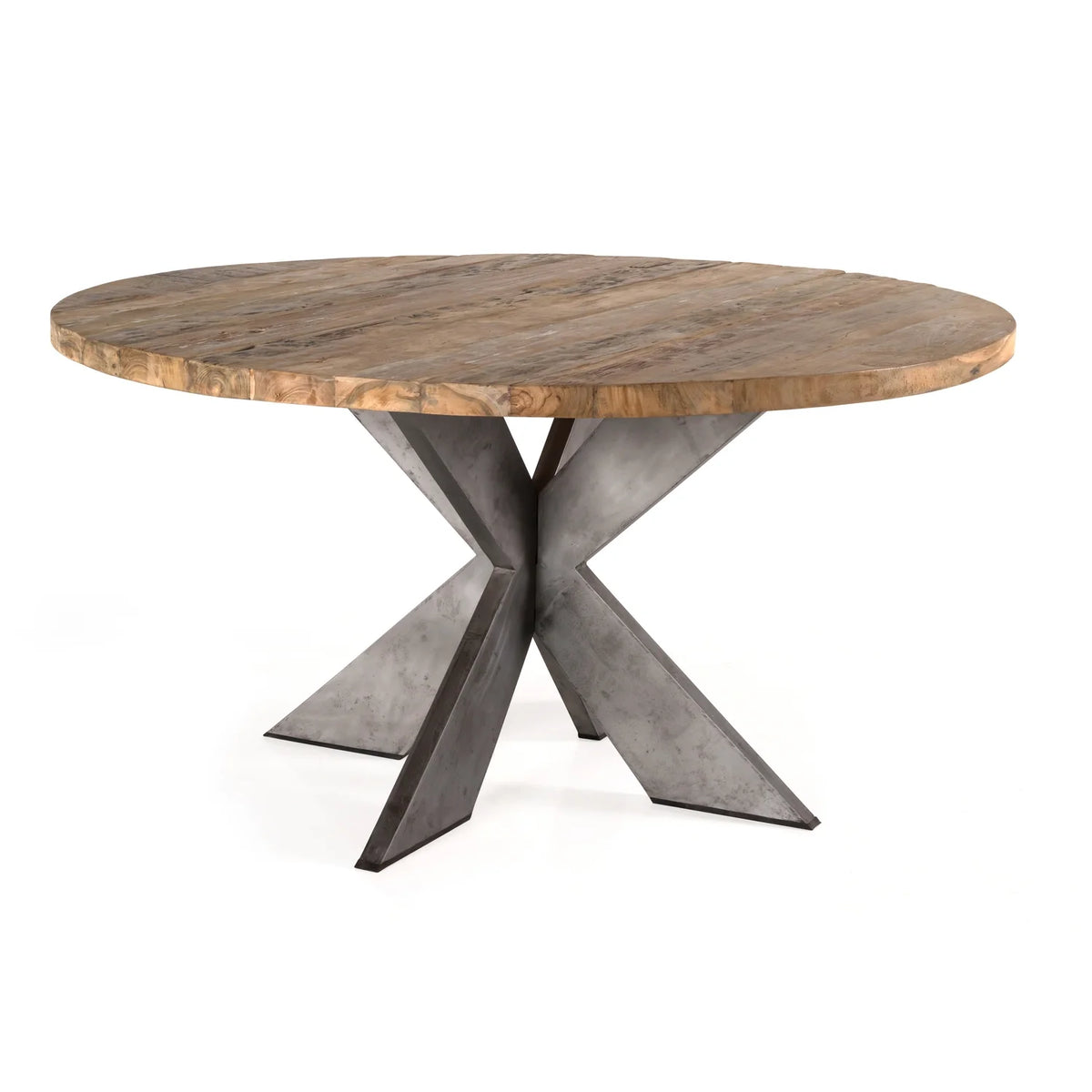 Round Recycled Teak Wood Dining Table T7652