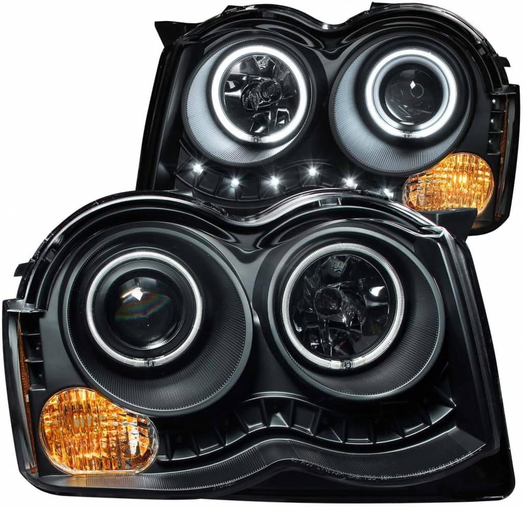 Projector Headlights with Halo Black A465