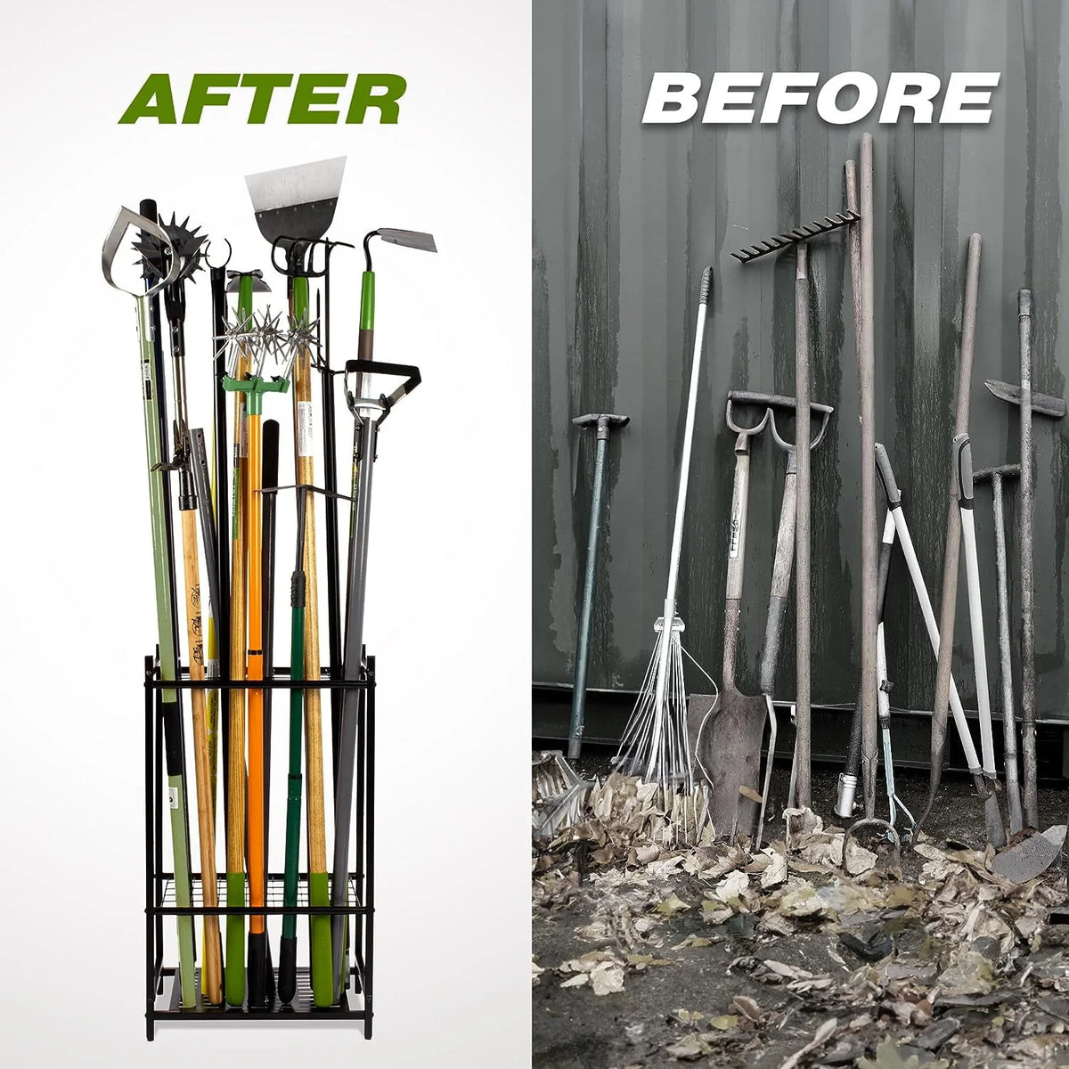 Garden Tool Organizer, Yard Tool Tower Rack W3804