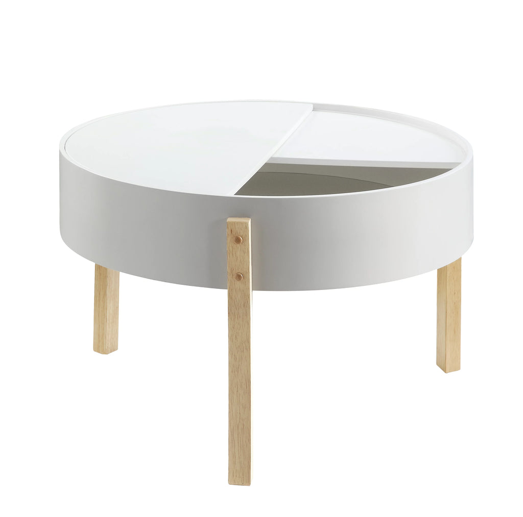 Round Wooden Coffee Table with Hidden Storage T9536