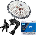 9 Speed MTB Groupset with KMC X9 Chain 11-42t Cassette and Rear Derailleur E3753