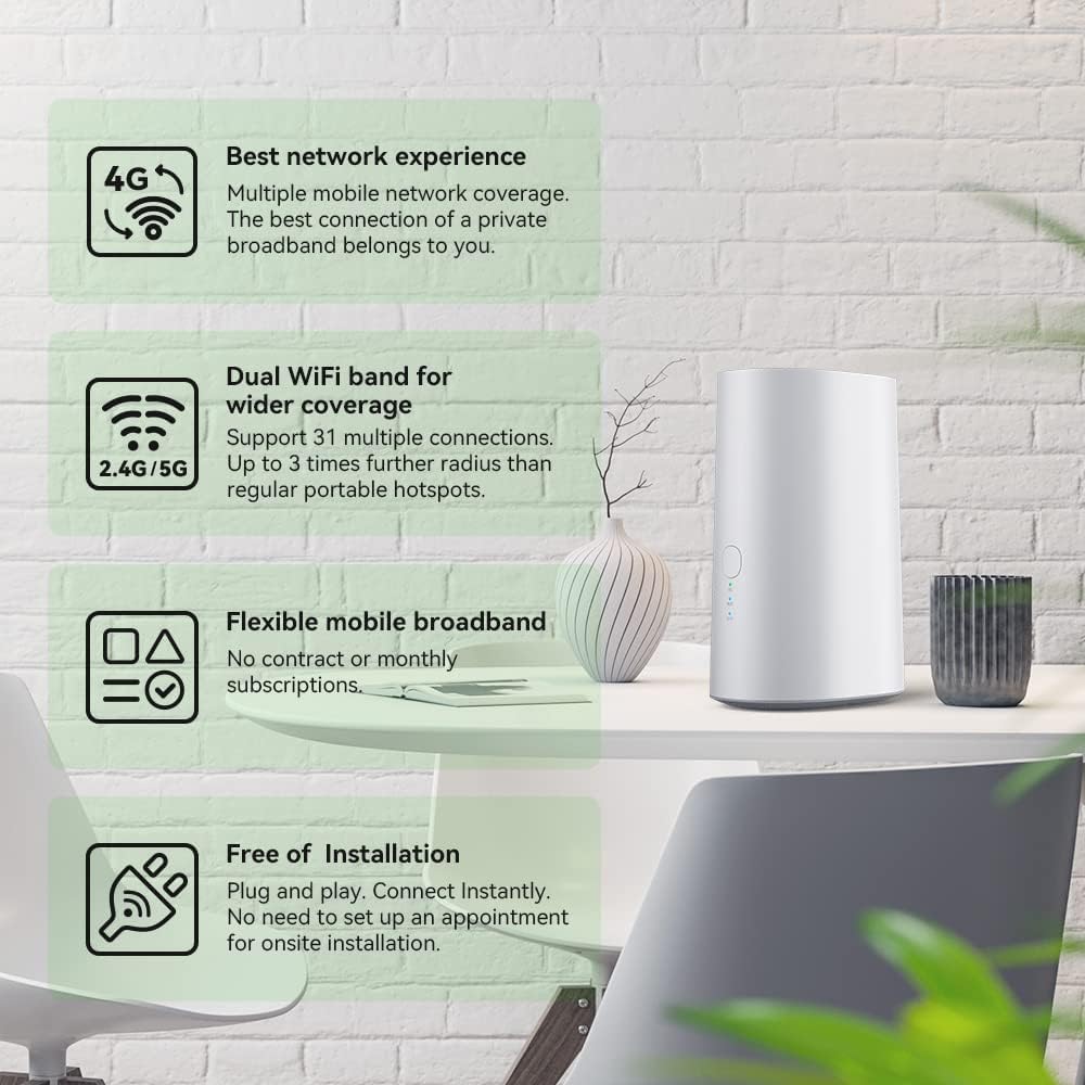 WiFi Router Mobile Hotspot Device, 2.4G / 5G Dual-Band, 31 Devices X645399