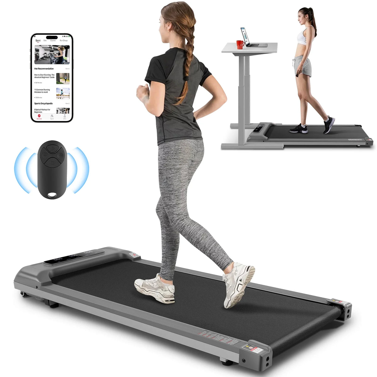 Under Desk Walking Pad 2.5HP Electric Treadmill N8155