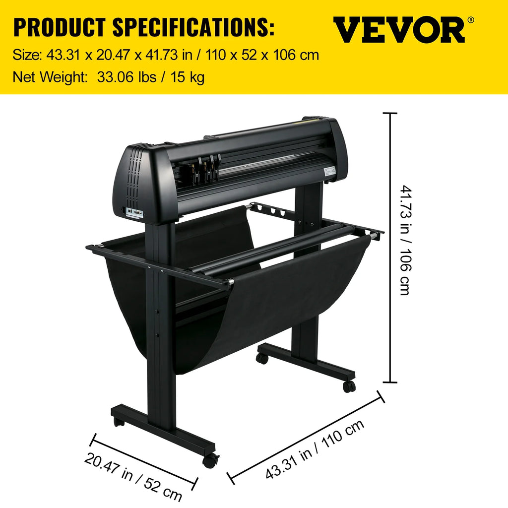 Vinyl Cutter, 34 in / 870 mm Vinyl Plotter, Off-line LCD Cutting Machine F65749
