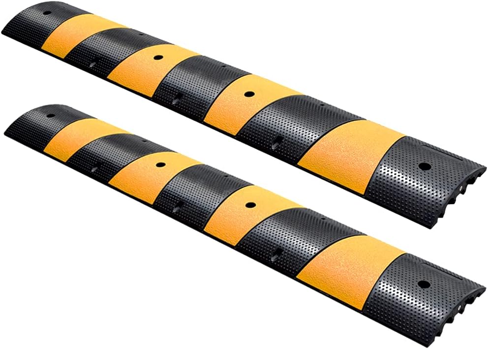 2 Pack Rubber Speed Humps with Reflective Yellow Targets J9584