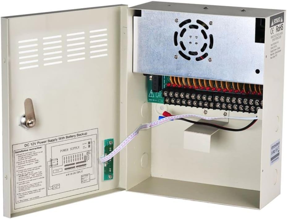 18 Channel 12V 20Amp DC Metal Boxed Cabinet Regulated UPS Power Supply Unit Pack of 2 M7820