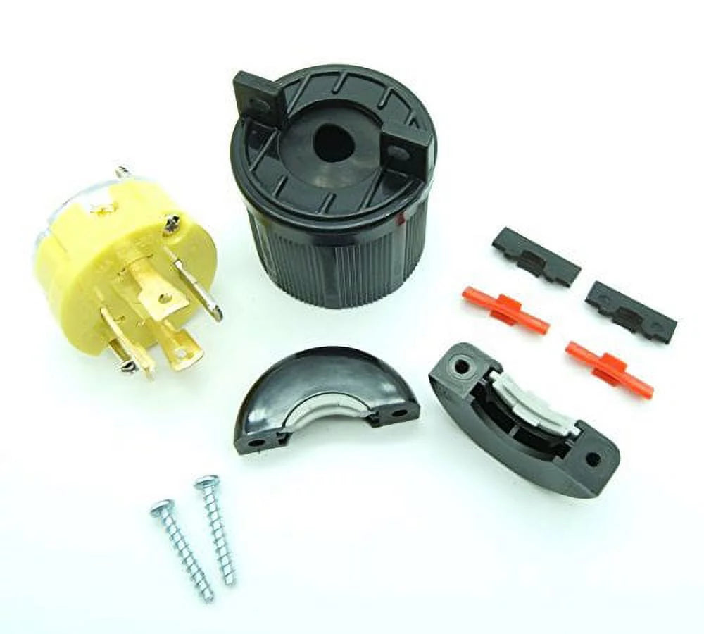 20 Amp Plug & Connector Set Black Industrial Grade O829977
