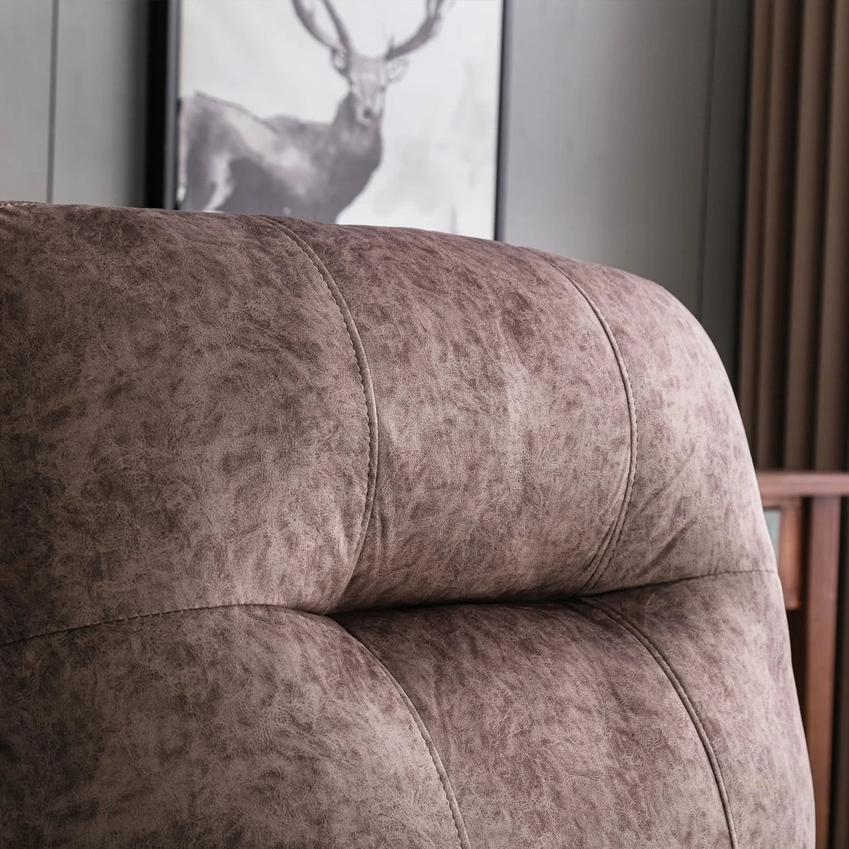 Light Brown Heated Massage Recliner Sofa D178689