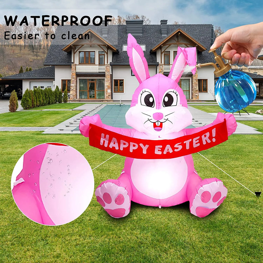 Easter Inflatable Bunny Yard Decorations with LED Lights A99485