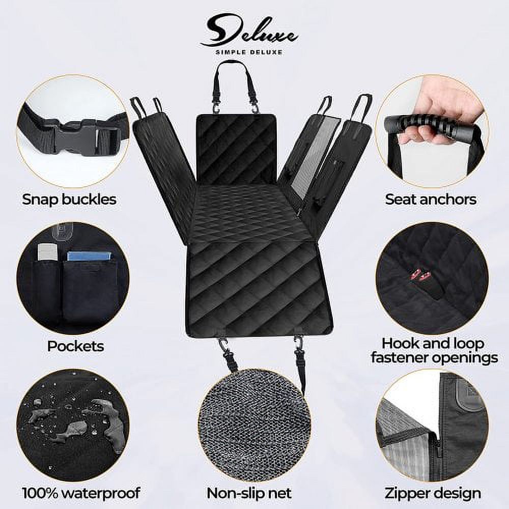 100% Waterproof Dog Car Seat Cover with Mesh Window A709