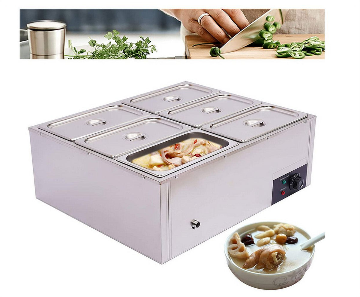 6-Pan with 6 Covers Commercial Food Warmer 7L 850W Y507