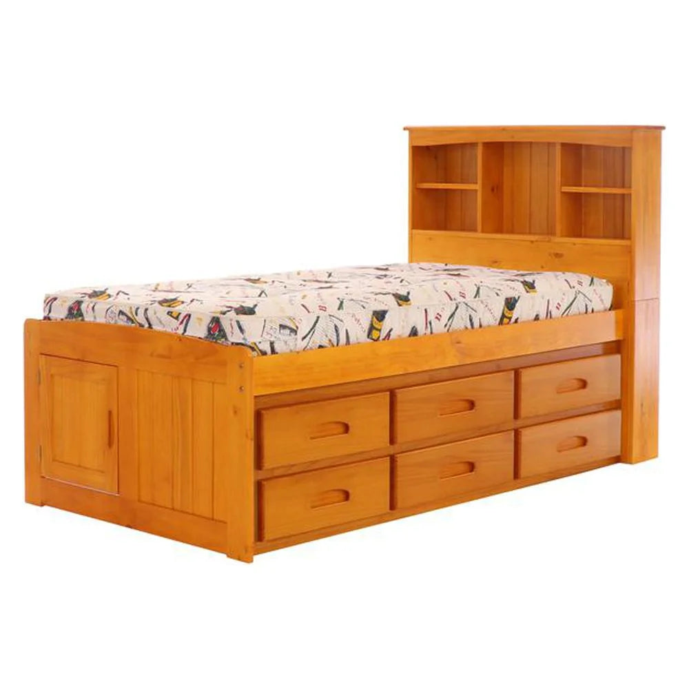Warm Honey Bookcase Bed C387620