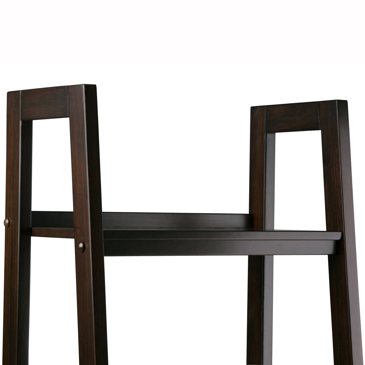 Solid Wood Ladder Shelf with Storage Distressed Gray Z859474