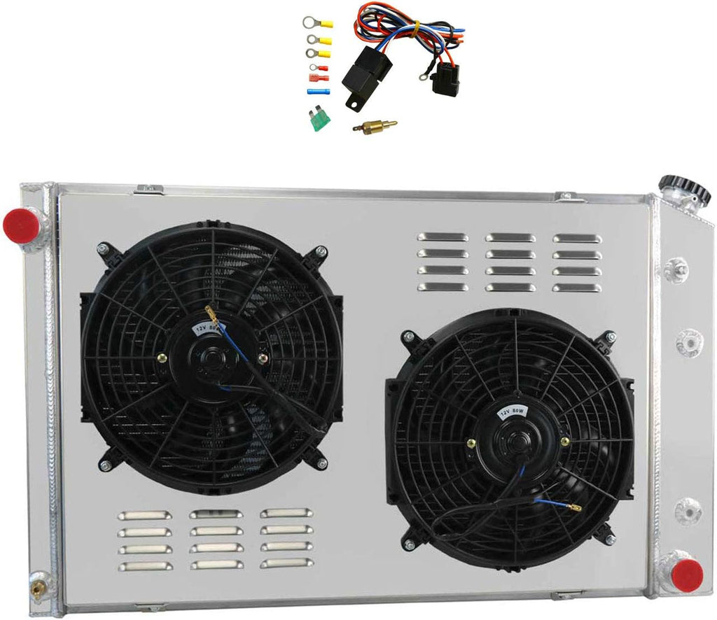 Aluminum Radiator with Shroud and 2x12'' Fan with Thermostat L6051