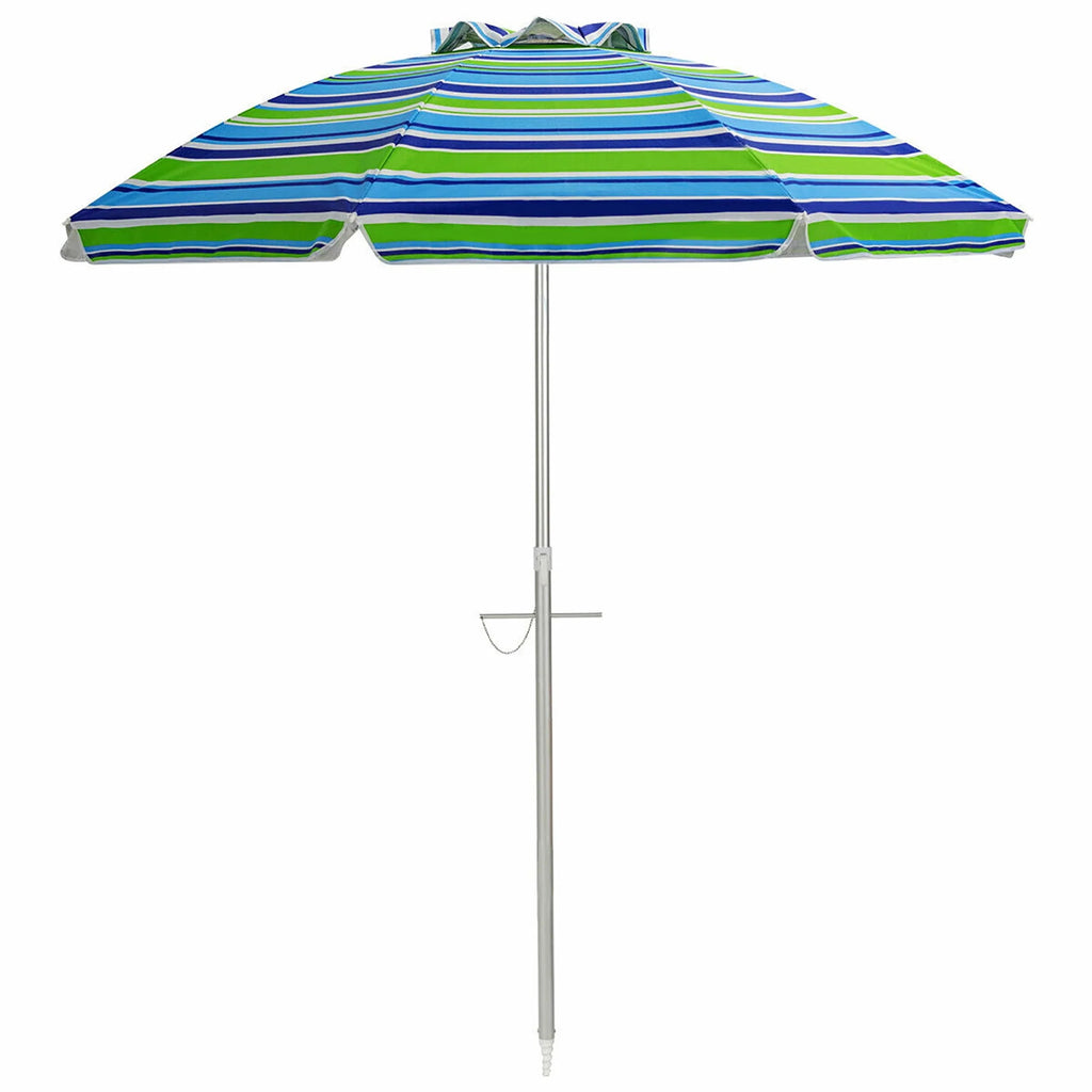 Turquoise 6.5FT Patio Beach Umbrella with Carry Bag B607077