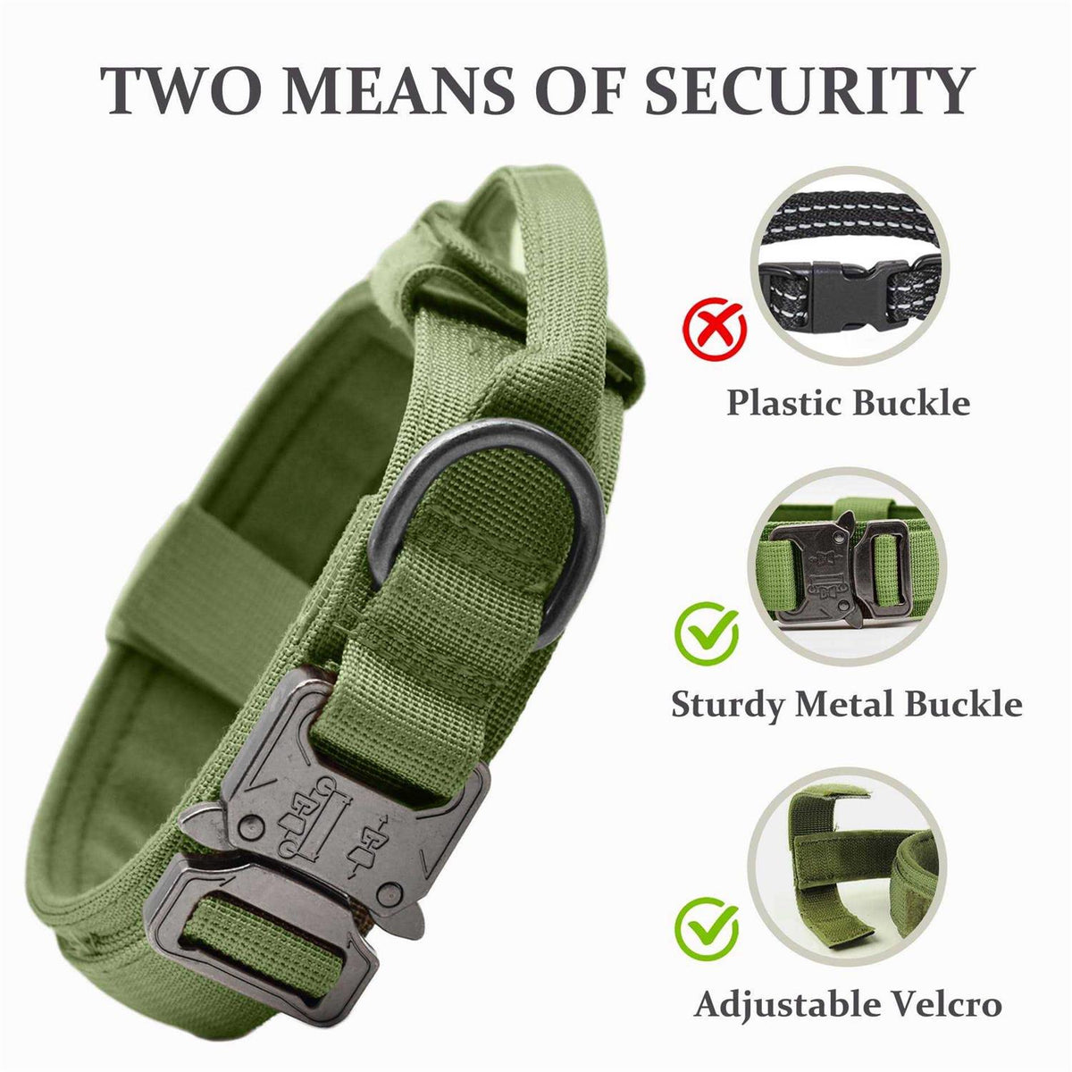 Adjustable Nylon Tactical Dog Collar with Control Handle D47655